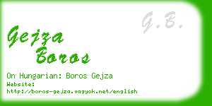 gejza boros business card